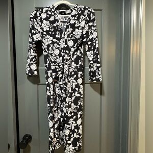WHBM Floral Dress with Wrap Belt Sz L